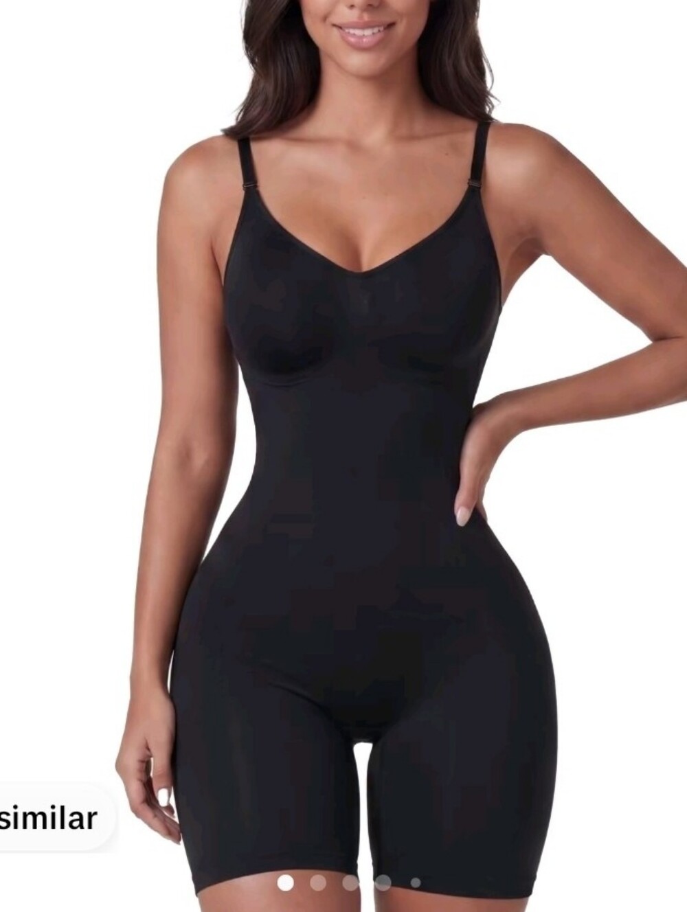 Salome Compressing Black Shorts Bodysuit